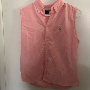 Ralph Lauren sport pink sleeveless button down